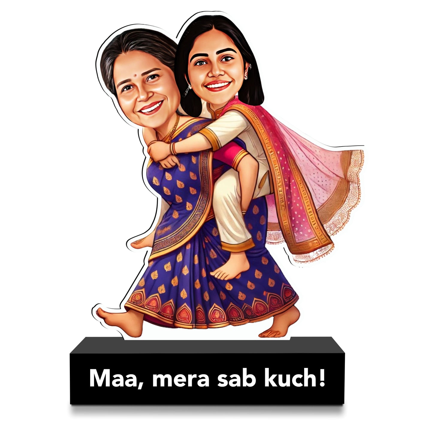 Maa & Me โ Personalized Mother-Daughter Caricature | Unique Custom Gift for Mom