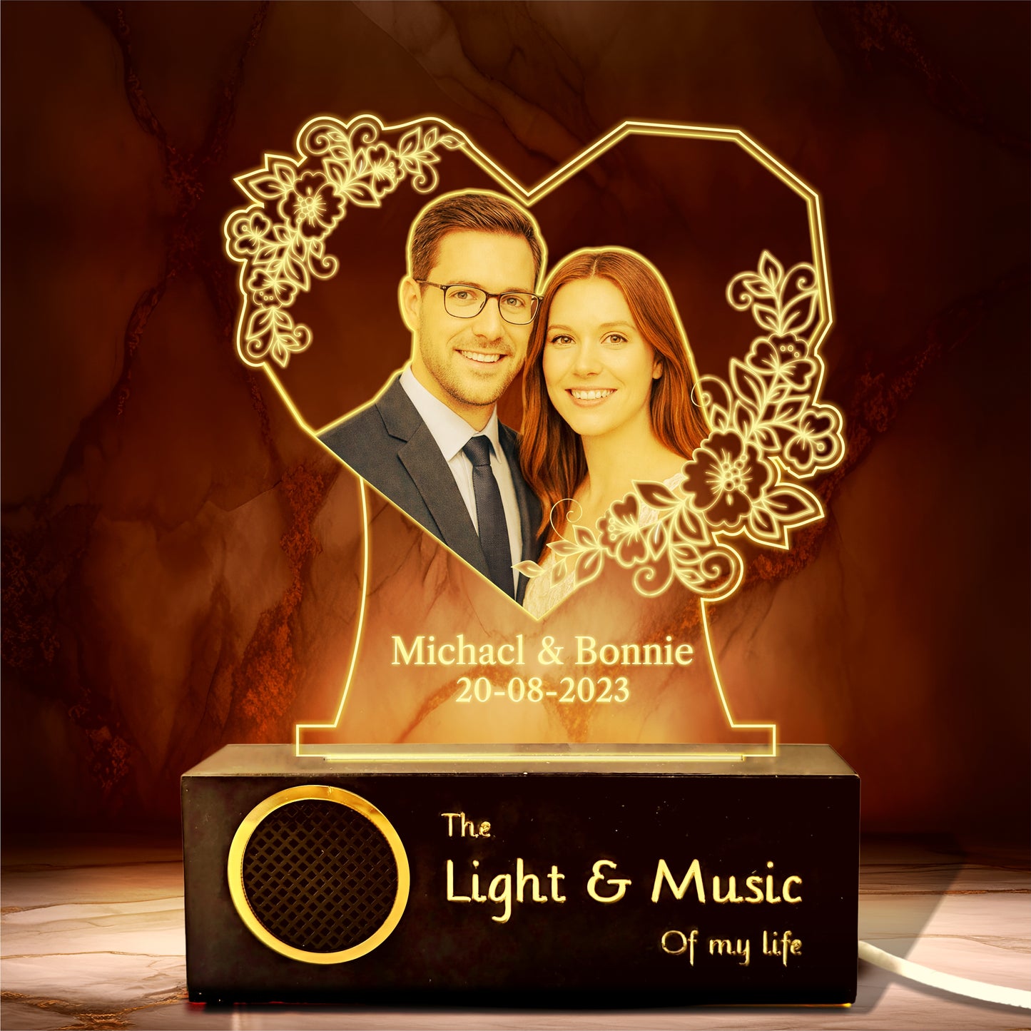 Radiant Love: Personalized Photo Glow Lamp