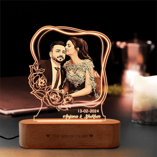 Bloomlite - Personalized Couple Engraved Photo Lamp