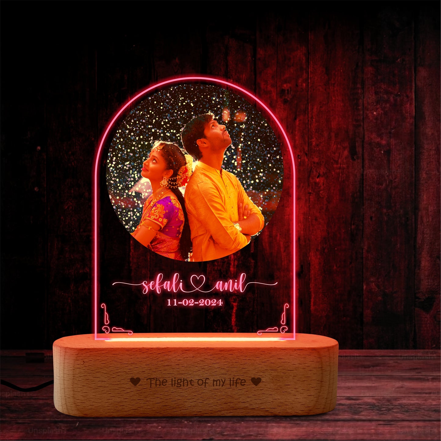 Full Moon Photo Lamp – 1st Anniversary Gift
