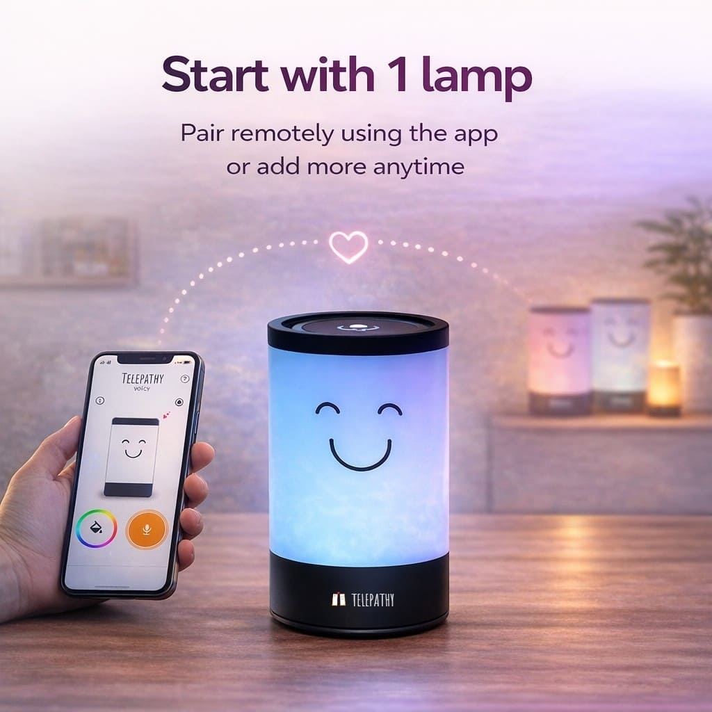 Telepathy Voicy - Send Color & Voice Messages - World's 1st friendship lamp with voice messages