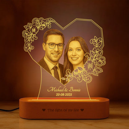 Radiant Love: Personalized Photo Glow Lamp