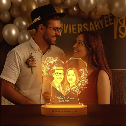 Radiant Love: Personalized Photo Glow Lamp
