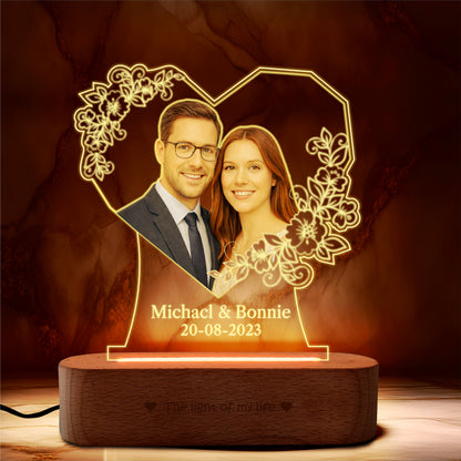 Radiant Love: Personalized Photo Glow Lamp