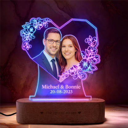 Radiant Love: Personalized Photo Glow Lamp