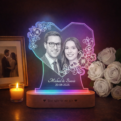 Radiant Love: Personalized Photo Glow Lamp