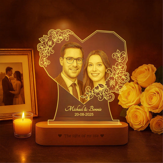 Radiant Love: Personalized Photo Glow Lamp
