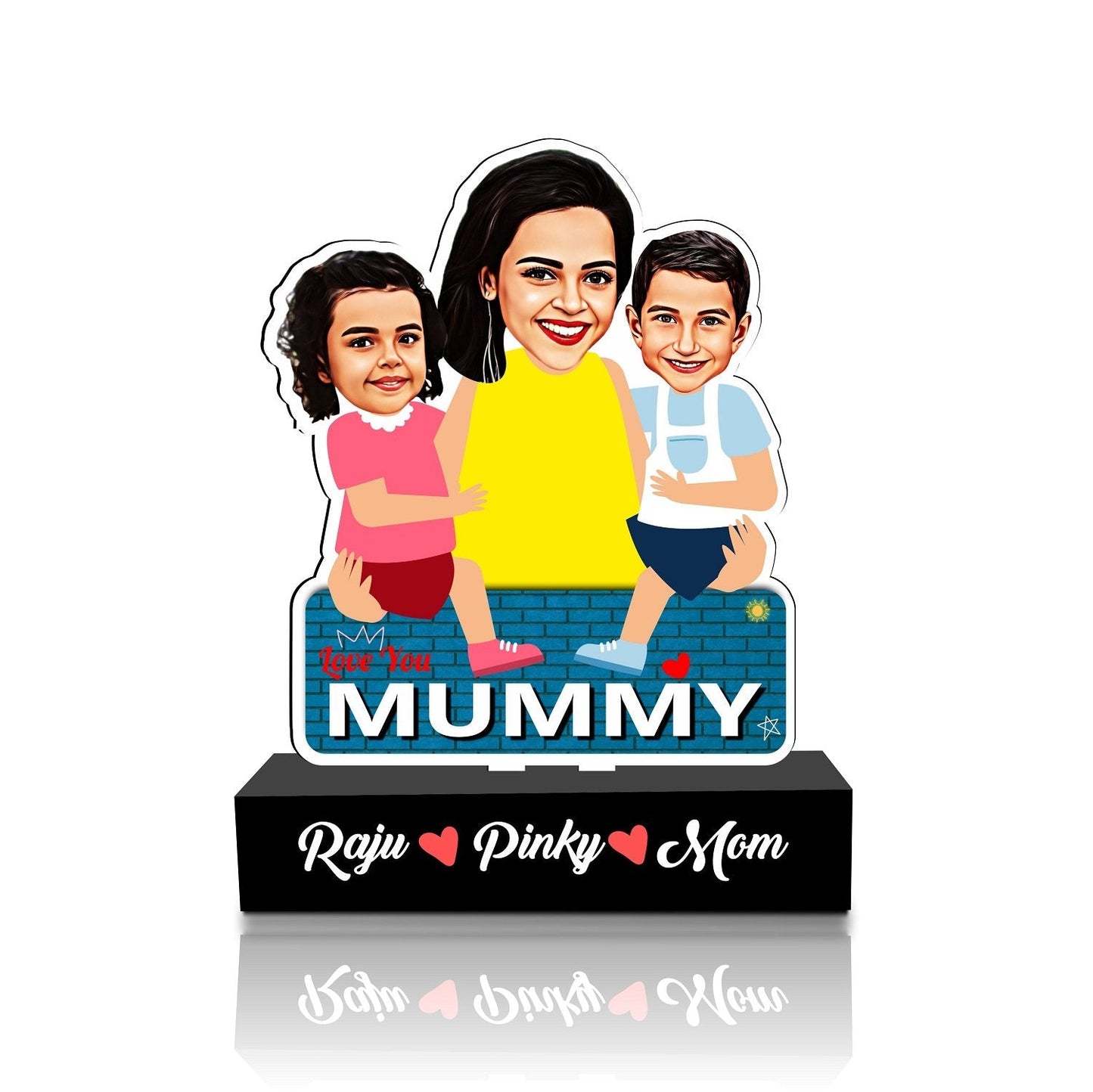 Mother’s Embrace: Personalized Love Duo Caricature