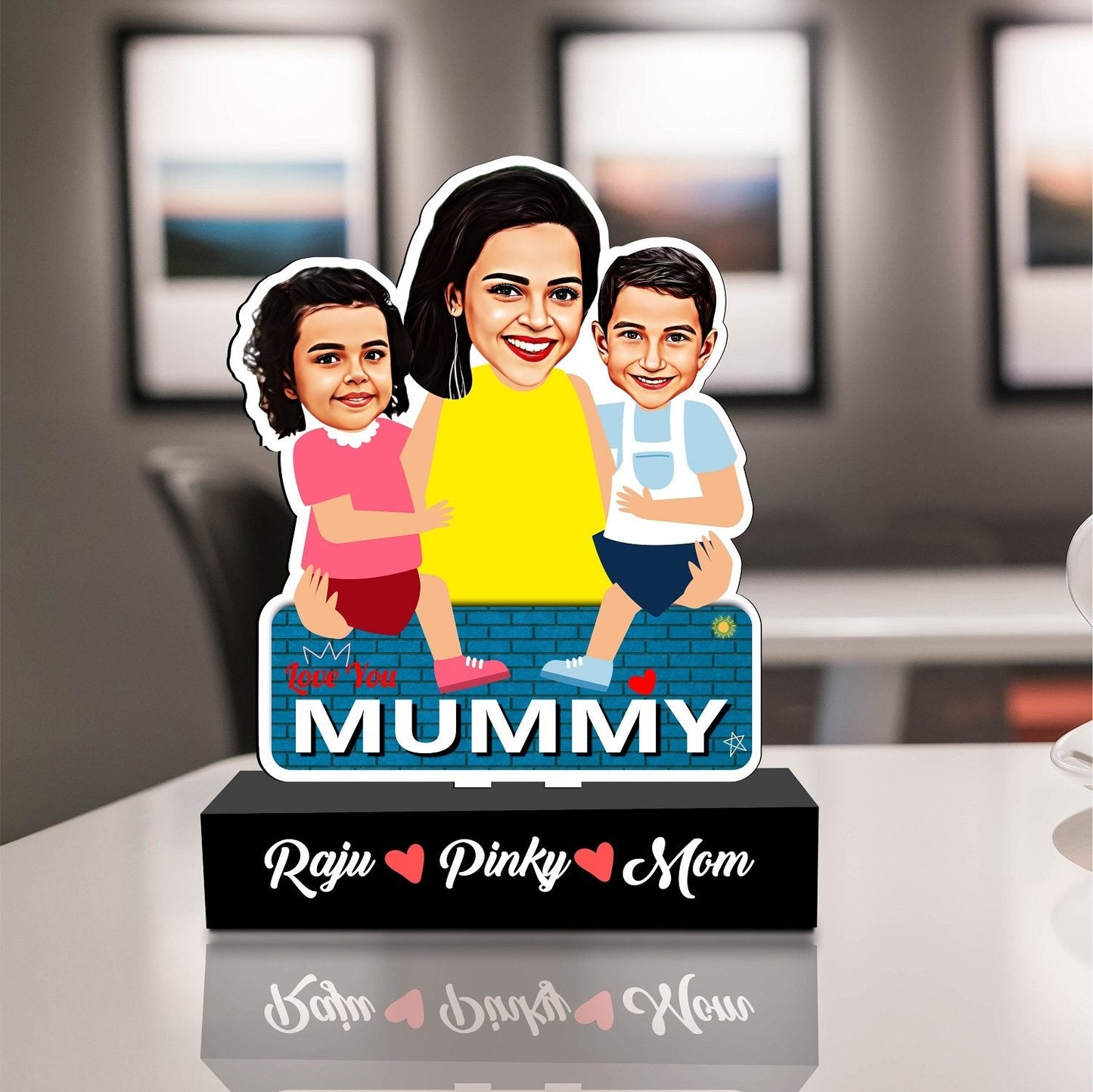 Mother’s Embrace: Personalized Love Duo Caricature