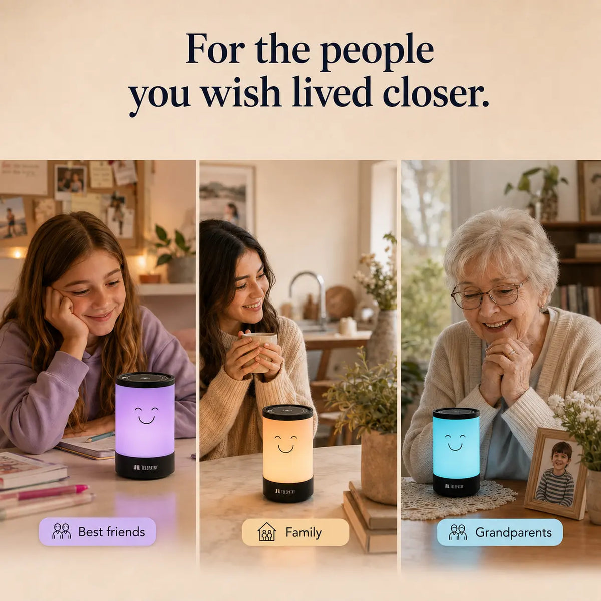 Telepathy Voicy - Send Color & Voice Messages - World's 1st friendship lamp with voice messages